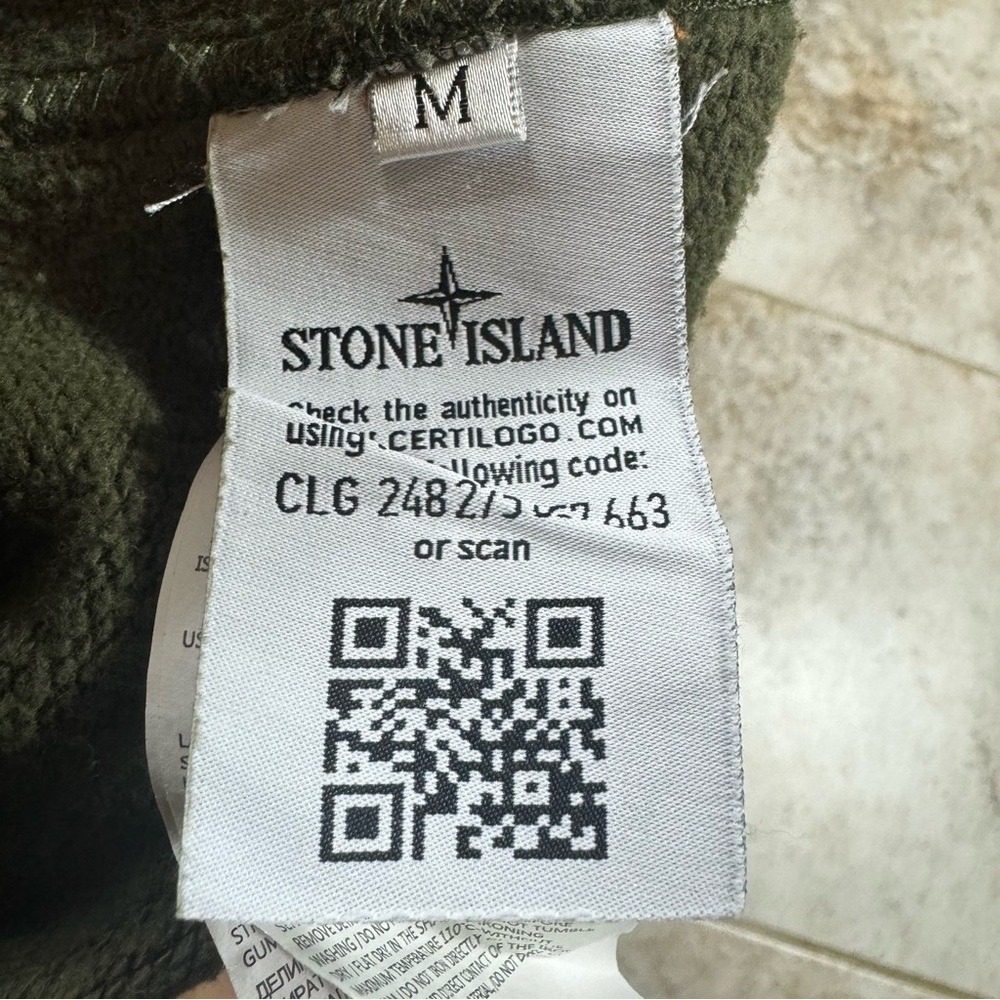 Supreme X Stone Island Olive Green Hoodie Sweater Mens Medium - Picture 12 of 14